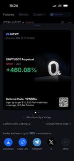 DRIFTUSDT · шорт 20x · +460,08% · 17.04.26