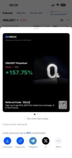 ONUSDT · шорт 10x · +157,75% · 14.05.26