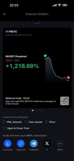 INUSDT · шорт 20x · +1 216,69% · 30.06.26