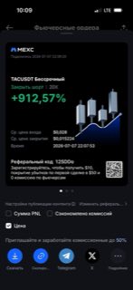 TACUSDT · шорт 20x · +912,57% · 07.07.26